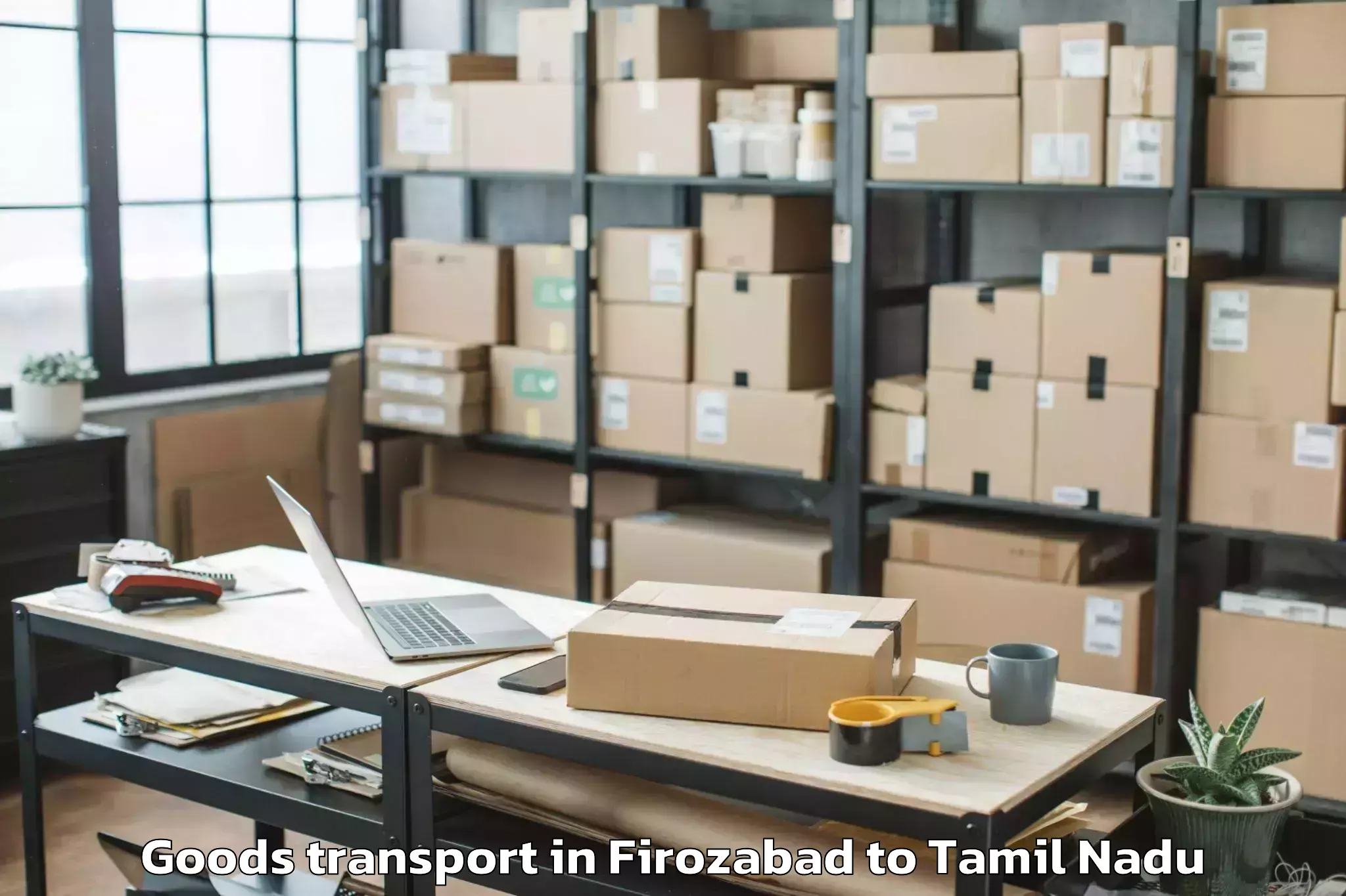 Reliable Firozabad to Gandarvakkottai Goods Transport